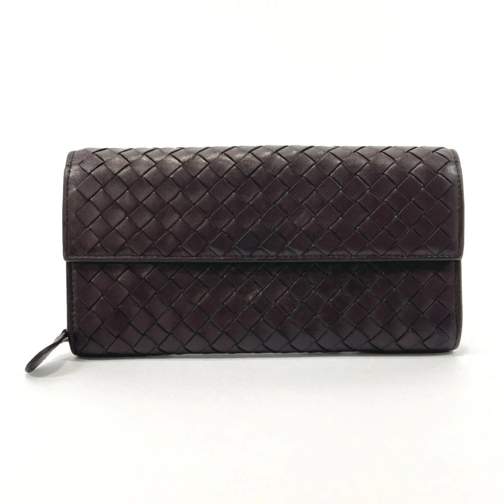 In like New Condition BOTTEGAVENETA PURSE 150509 INTRECCIATO LEATHER BROWN MENS